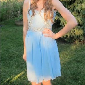 Midi light blue formal dress